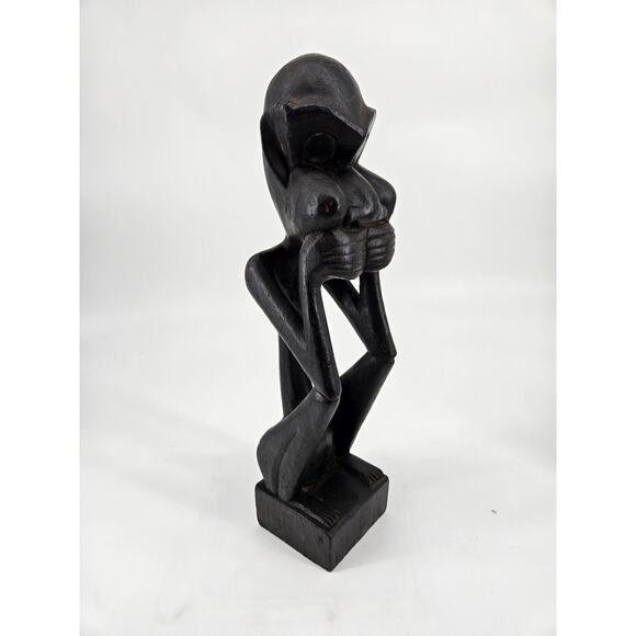 Vintage Senufo Carved African Folk Art Wooden Abstract Statue Figure - Picture 2 of 16